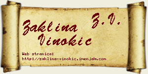 Žaklina Vinokić vizit kartica
